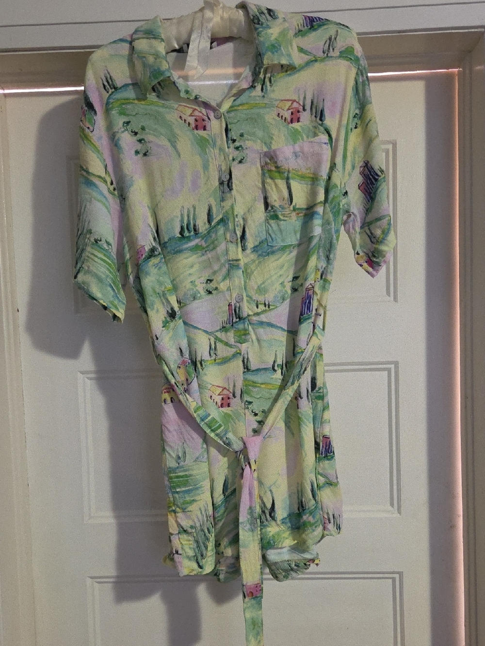 FRNCH Pastel Floral Print Top in Pink, Green, Lavender